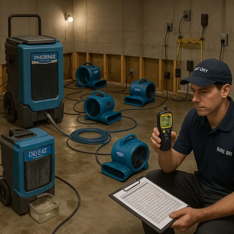 Structural Drying and Dehumidification process in Seven Fields, PA